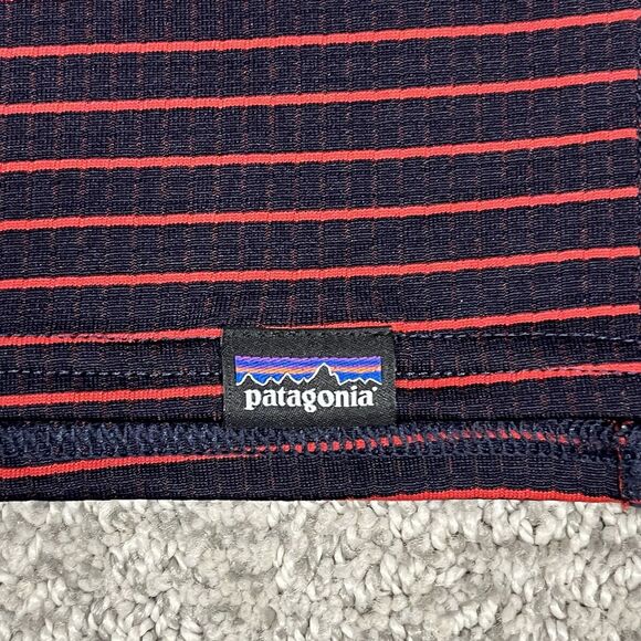Patagonia Shirt Mens XL Capilene Midweight Baselayer Striped Polartec 44426 Red - Picture 3 of 7